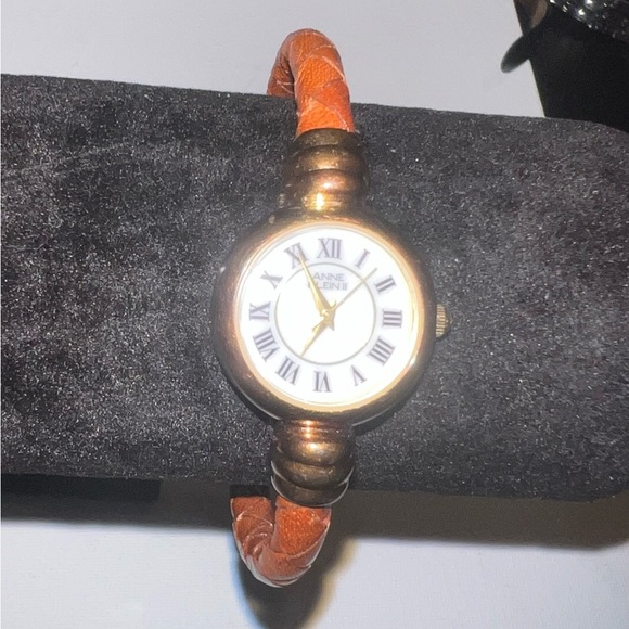 ♦️ Anne Klein Gold Watch with Orange Strap - Picture 3 of 4